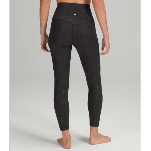Lululemon Align High Rise Pant Leggings Yoga Emboss Black Size 10 - Picture 1 of 9